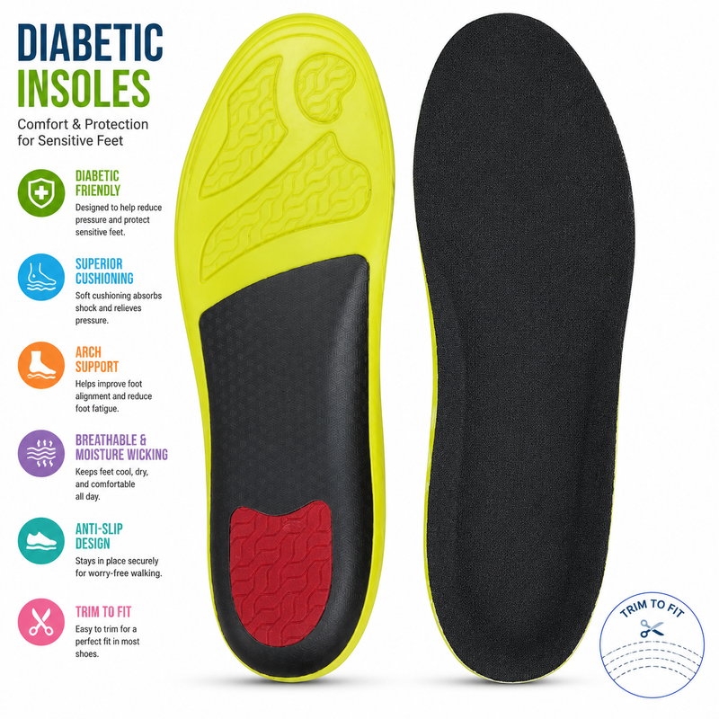 All-Day Comfort Shoe Insoles with Soft Cushioning and Arch Support