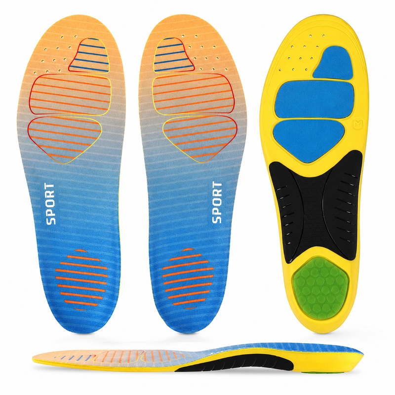 Shock Absorbing Sports Insoles for Men & Women – Arch Support Inserts for Running, Training & Foot Fatigue Relief & Daily Athletic Comfort