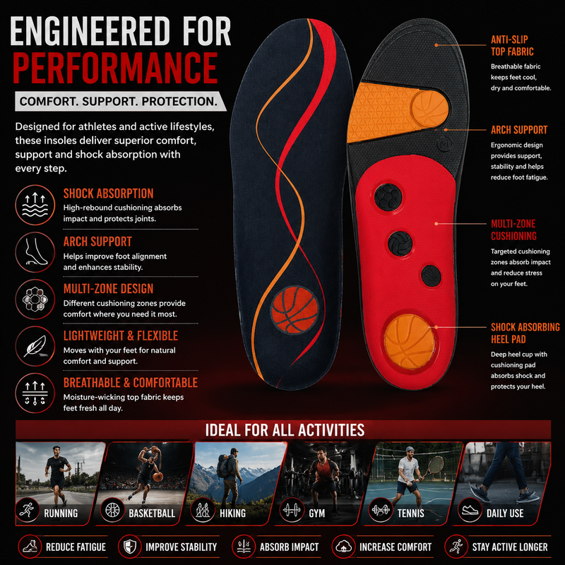 Heavy Duty Work Insoles for Safety Boots – Shock Absorbing Arch Support to Reduce Heel Pain, Foot Fatigue & Pressure from Long Standing Work