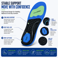 Orthotic Insoles for Low Arch Support with PORON® Cushion – Reduce Foot Fatigue, Heel Pressure & Improve All-Day Walking Comfort thumbnail