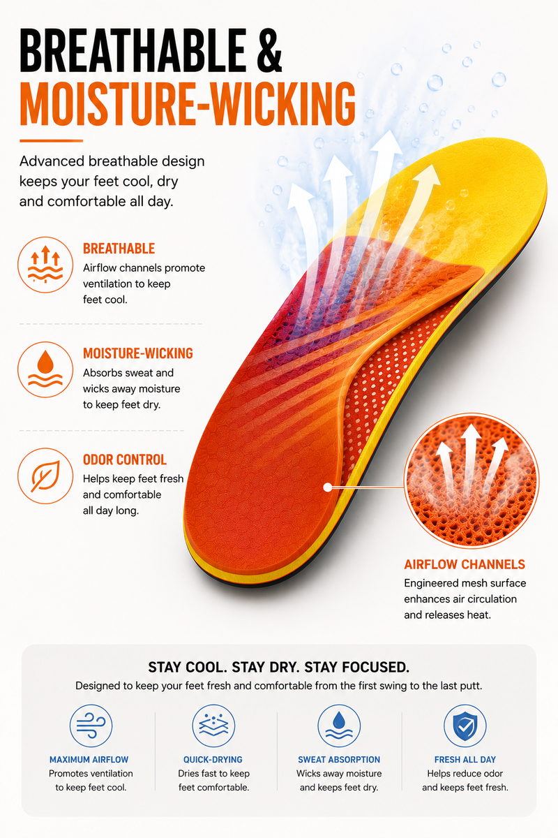 Premium Arch Support Insoles for Men & Women – Lightweight Shock Absorbing Cushion Inserts for Daily Walking, Standing & All-Day Comfort Support