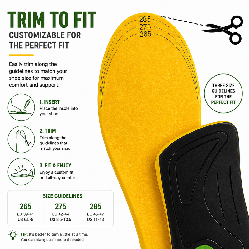 Golf Insoles with Arch Support for Men & Women – Shock Absorbing Cushion Inserts for Long Walking Comfort, Foot Fatigue Relief & All-Day Course Support